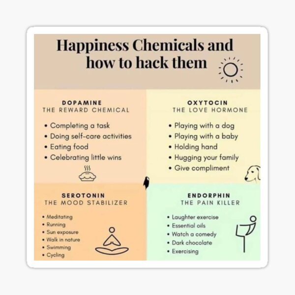 Happiness Chemicals and how to hack them Sticker
