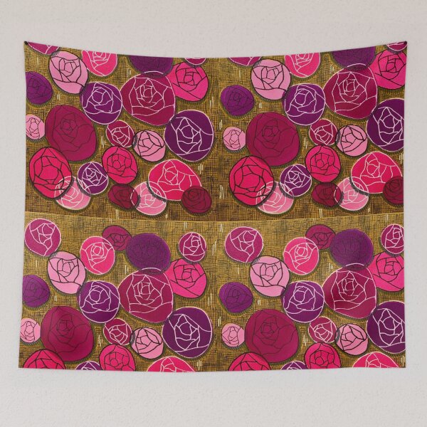 Item preview, Pink Rose Peony Gold Background designed and sold by Amelia Dean.