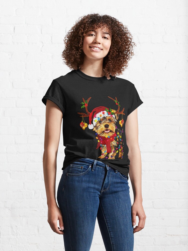 Discover Christmas Reindeer Yorkie Classic T-Shirt