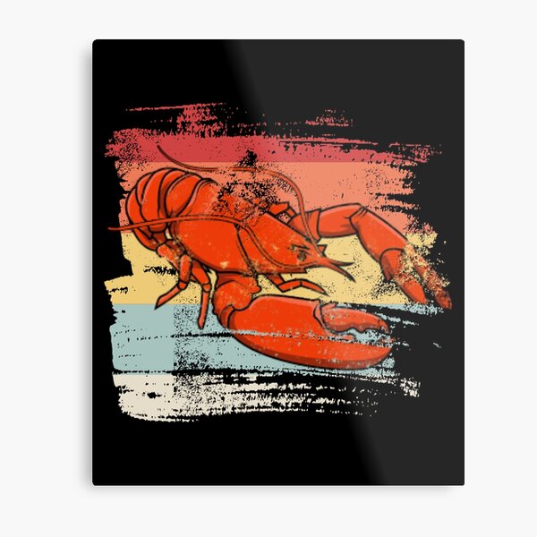 Retro lobster Metal Print