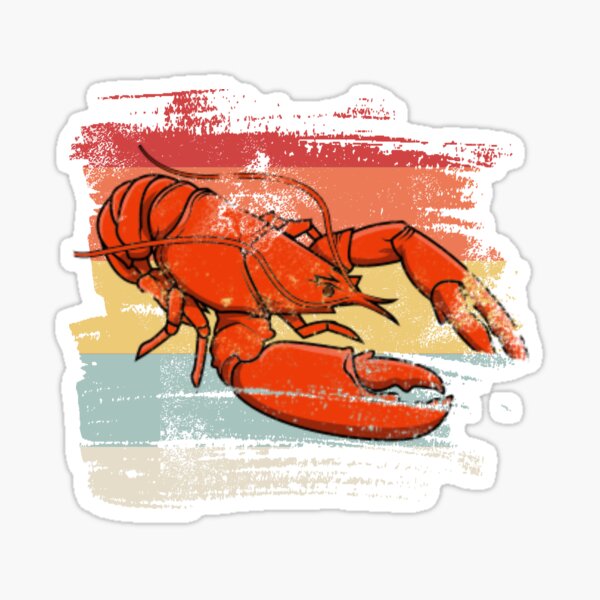 "Retro lobster " Sticker for Sale by alwedesigns Redbubble