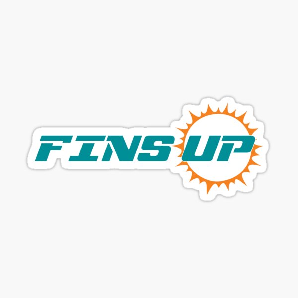 Miami Dolphins Go Fins Slogan & Logo - Set Of 2 Vinyl Stickers at Sticker  Shoppe