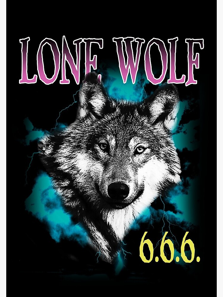 LONE WOLF' Grunge Emo Rocker Band Tee Forever Alone Vintage