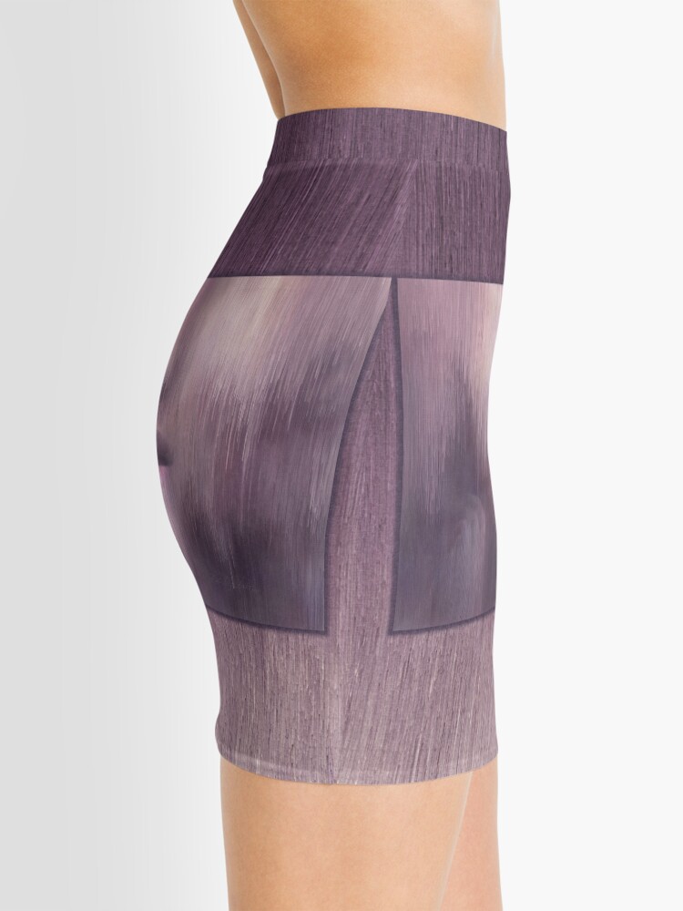 Alternate view of “Succumb” (tears, sadness, giving up) painting - “Smile” Fine Art series Mini Skirt