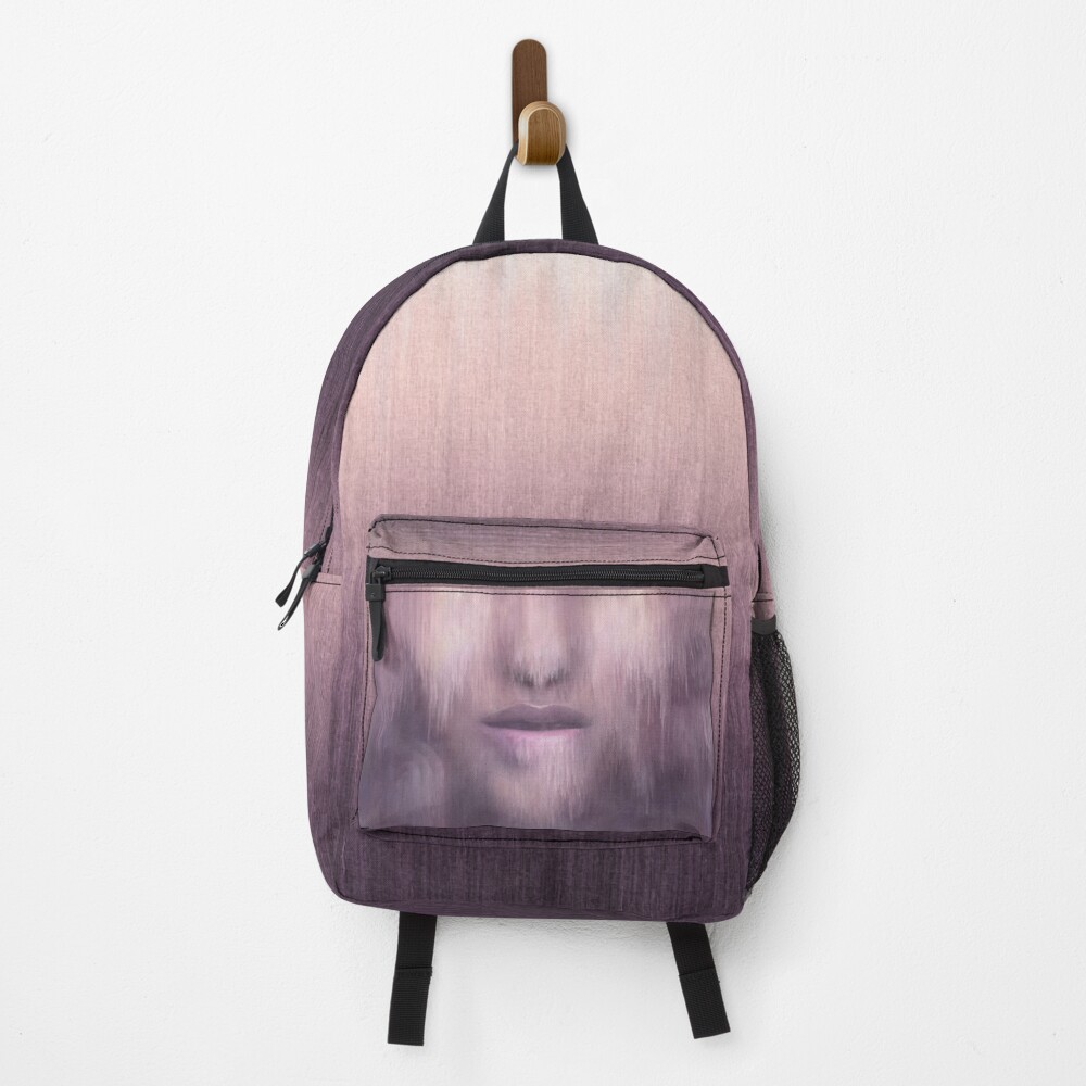 “Succumb” (tears, sadness, giving up) painting - “Smile” Fine Art series Backpack