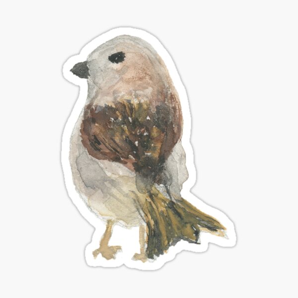 Watercolor Bird: "I'm looking for a lost sentence or song or word or thought" Sticker