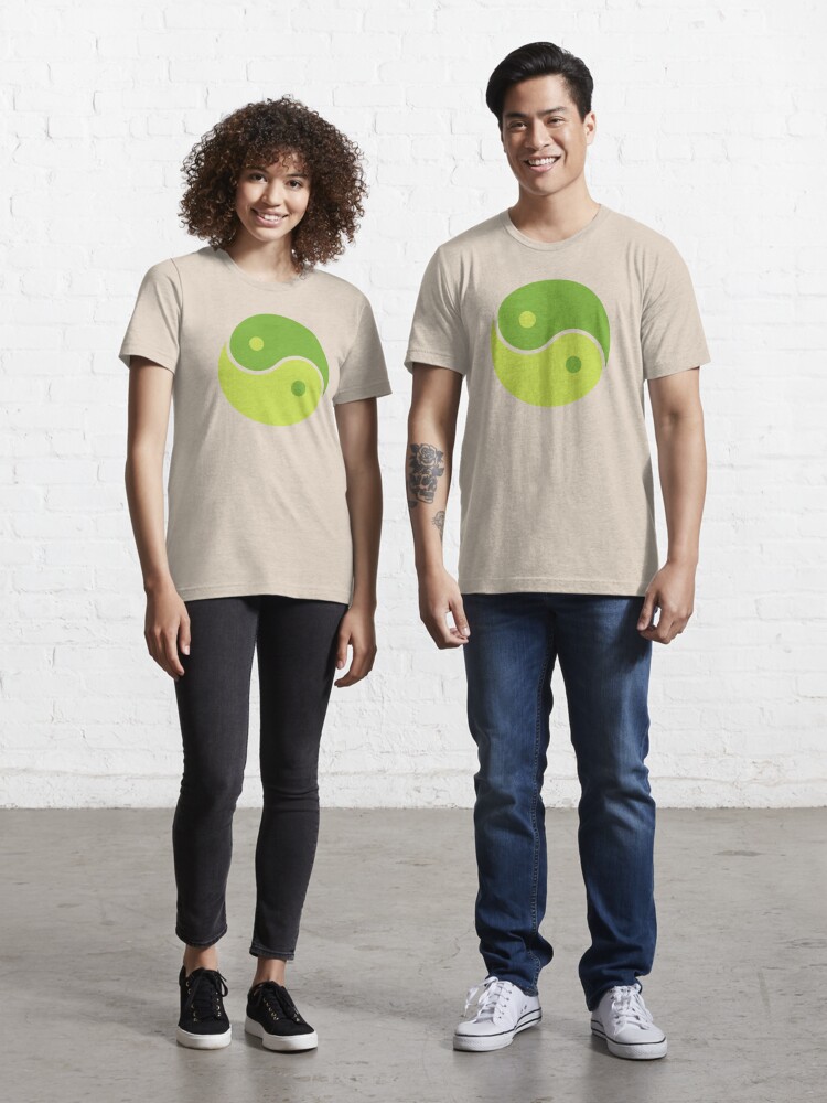 Essential T-Shirt, Green Yin Yang designed and sold by mindofpeace