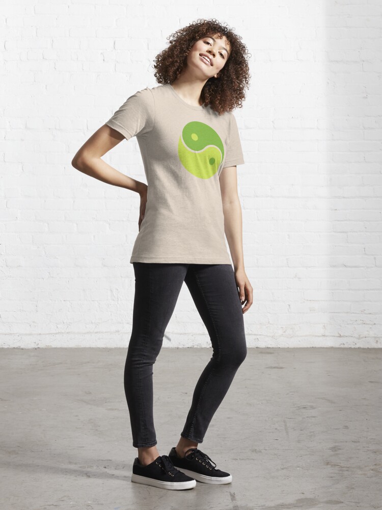 Essential T-Shirt, Green Yin Yang designed and sold by mindofpeace