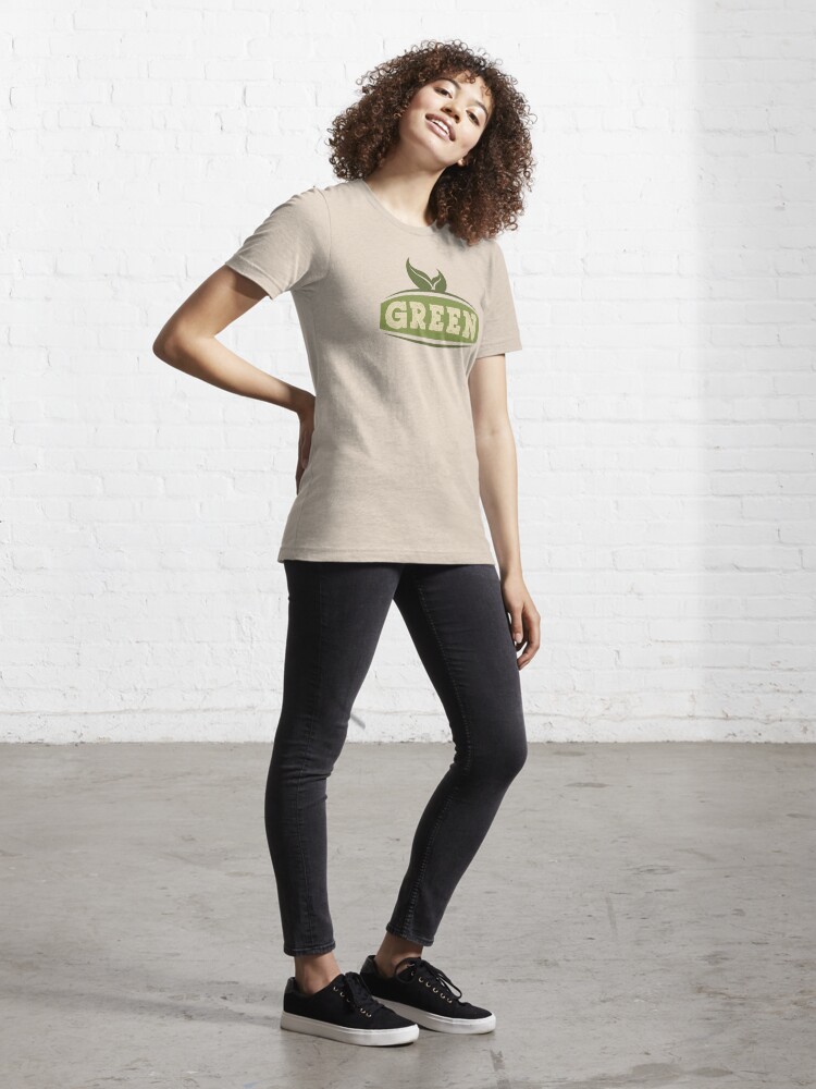 Thumbnail 4 of 7, Essential T-Shirt, Green Saying designed and sold by mindofpeace.