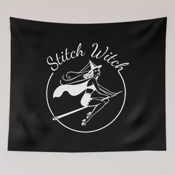 Item preview, Stitch Witch White- Vintage PinUp Sewing Witch  designed and sold by LoreliDesigns.