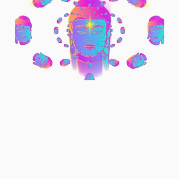 Artwork thumbnail, Swirling Buddha Heads by mindofpeace