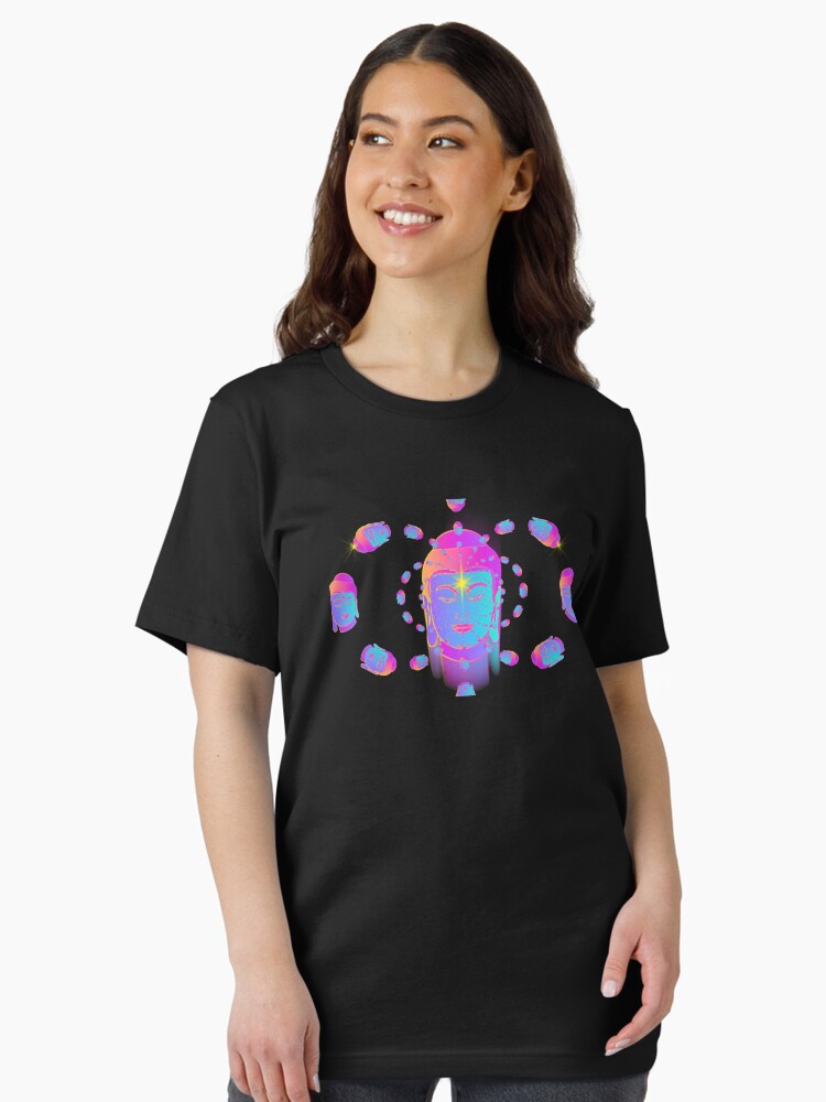 Thumbnail 2 of 7, Essential T-Shirt, Swirling Buddha Heads designed and sold by mindofpeace.