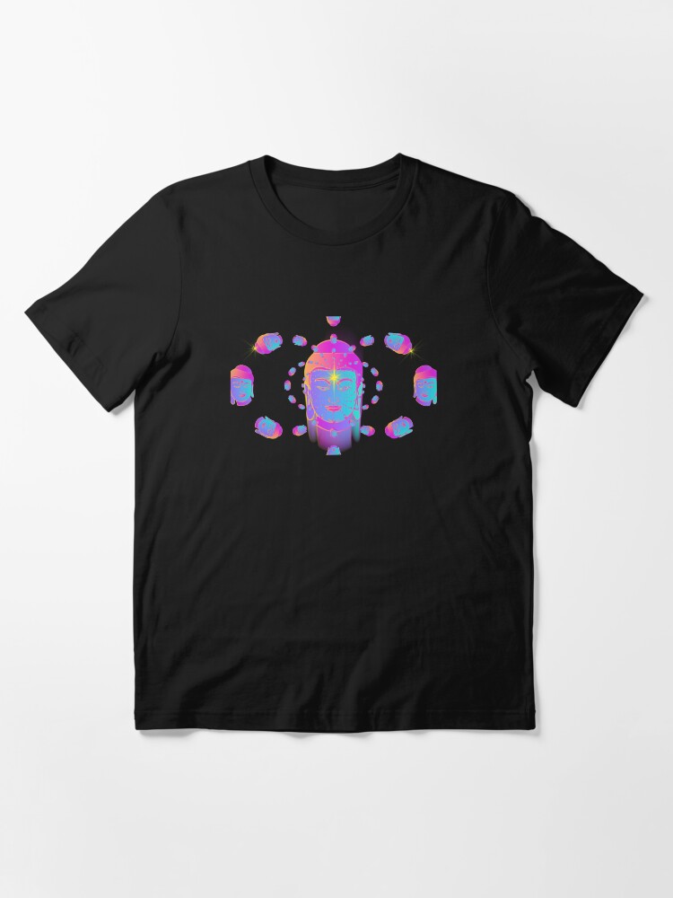 Thumbnail 3 of 7, Essential T-Shirt, Swirling Buddha Heads designed and sold by mindofpeace.