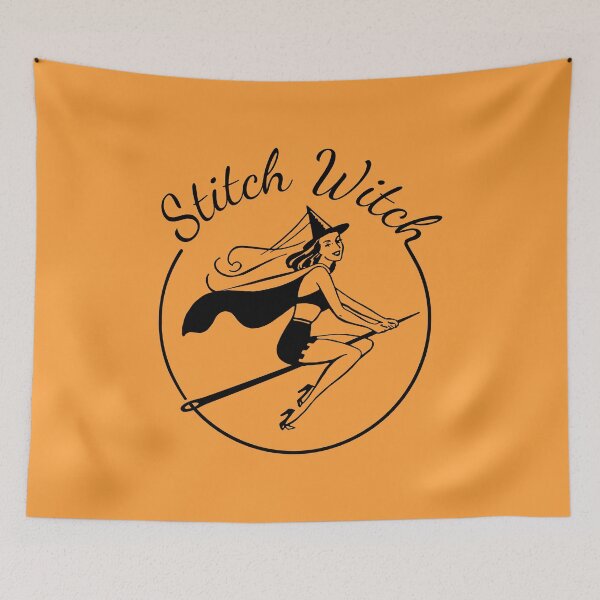 Item preview, Stitch Witch Green - Vintage PinUp Sewing Witch  designed and sold by LoreliDesigns.