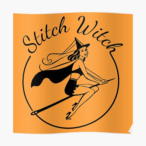 "Stitch Witch Green Vintage PinUp Sewing Witch " Poster by LoreliDesigns Redbubble