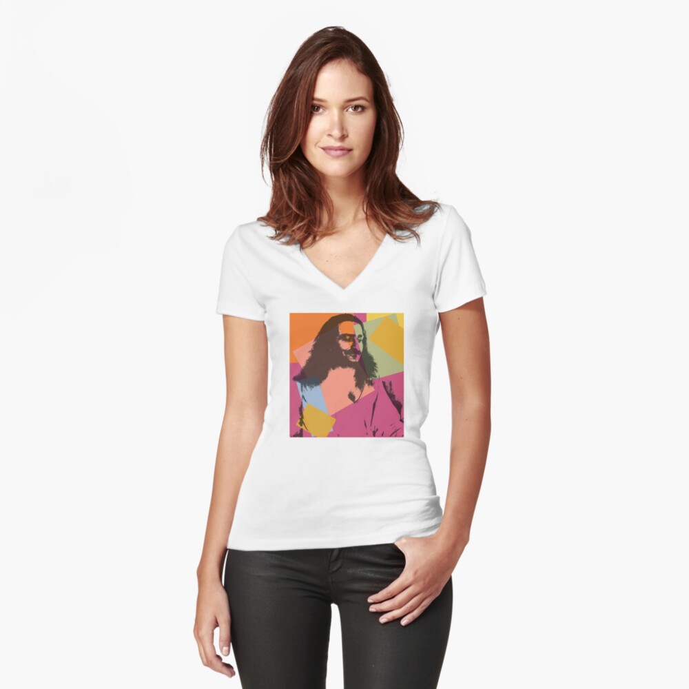 Item preview, Fitted V-Neck T-Shirt designed and sold by mindofpeace.