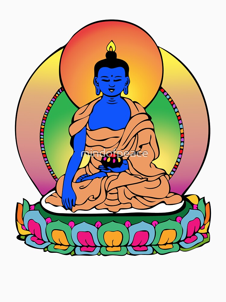 Thumbnail 7 of 7, Essential T-Shirt, Buddhist Blue Buddha designed and sold by mindofpeace.