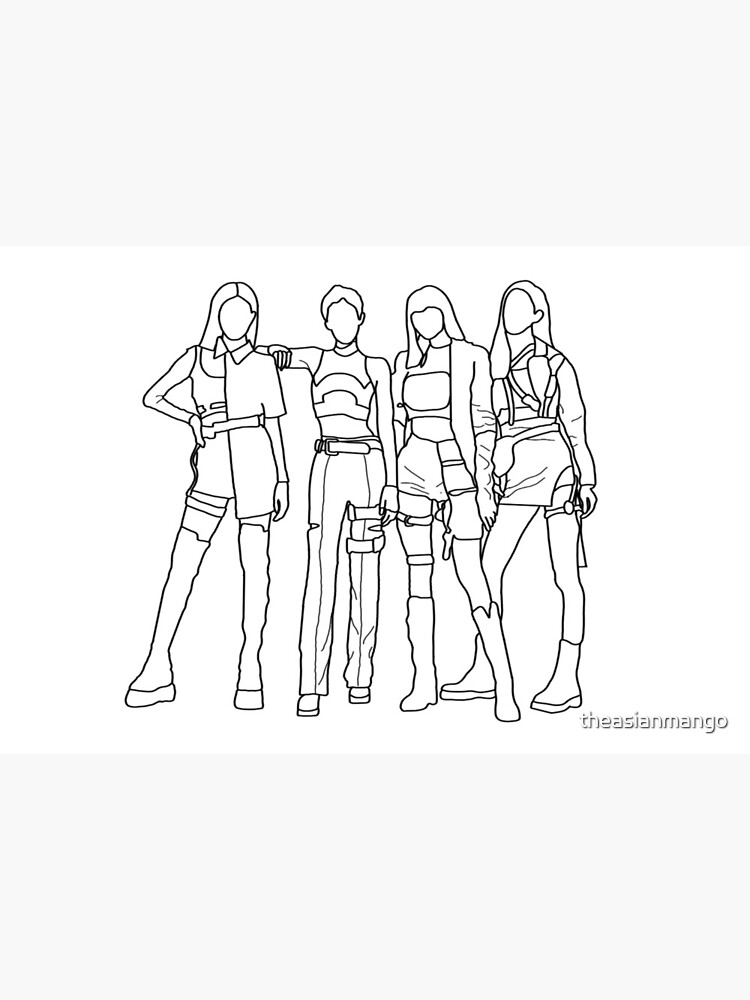 blackpink outline drawing