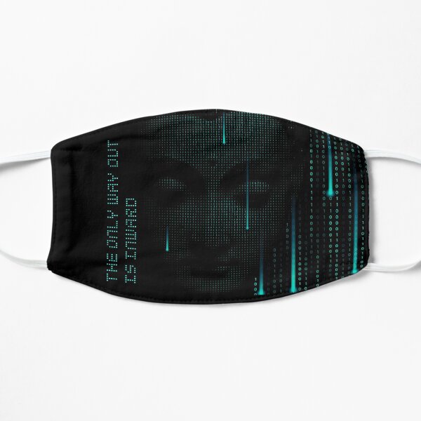 Matrix Buddha the way out is inward Flat Mask