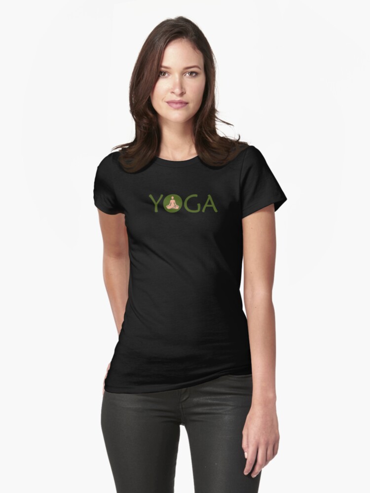 Fitted T-Shirt, Yoga Meditate V2 designed and sold by mindofpeace