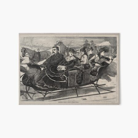 "Christmas Belles" Vintage Christmas Print by Winslow Homer (1869) Art Board Print