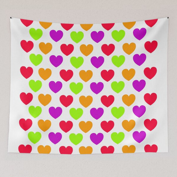 Item preview, Heart pattern in color, red, green, orange, mauve designed and sold by Stéphane  Thirion.