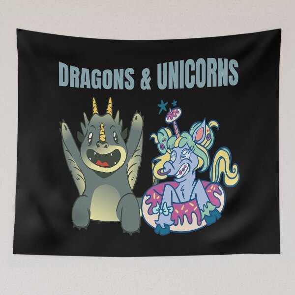 Item preview, Dragons and Unicorns - Unicorns and Dragons Friends designed and sold by Coder-T.