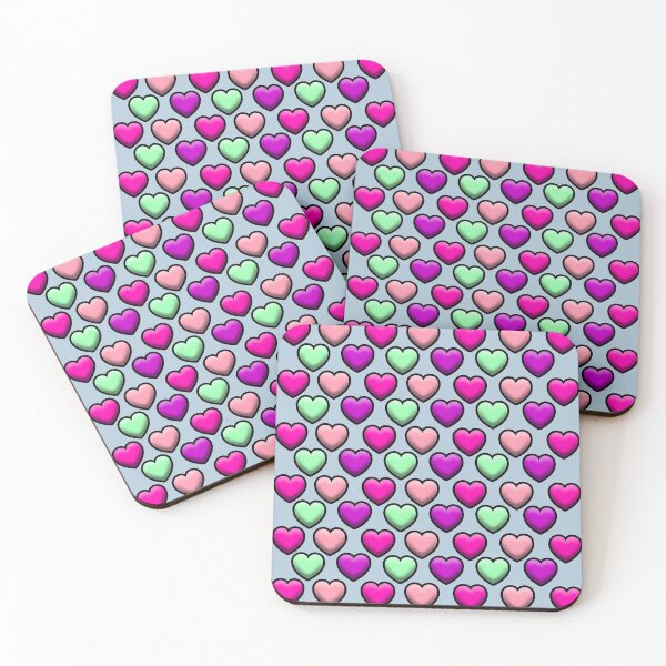 Item preview, Multicolored heart pattern design on gray background designed and sold by Stéphane  Thirion.