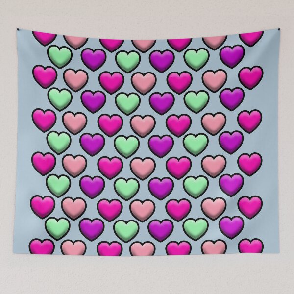 Item preview, Diseño de patrón de corazón multicolor sobre fondo gris designed and sold by Stéphane  Thirion.