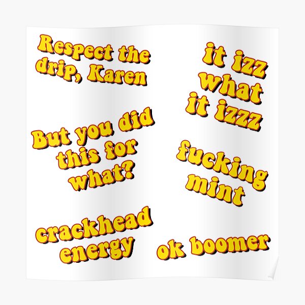 "Yellow Meme Pack" Poster by saracreates Redbubble