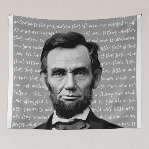 Artikelvorschau, Abraham Lincoln Porträt mit Gettysburg Adresse entworfen und verkauft von Sarah Lopez.