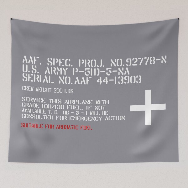 Item preview, P-51D Mustang Data Stencil - White Lettering designed and sold by grnbayhusker.