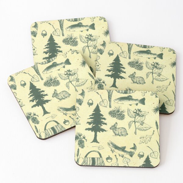 Item preview, Camping and Fishing Pattern - Forest Nature Survival designed and sold by elevens.