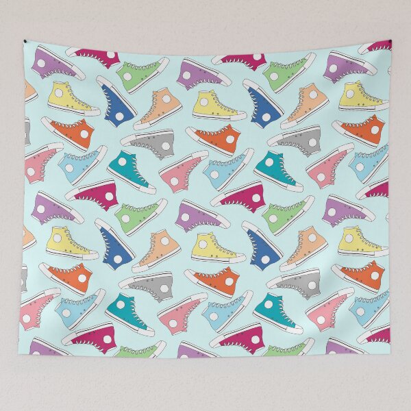 Item preview, Rainbow Sneaker Pattern on Light Blue designed and sold by rianfee.
