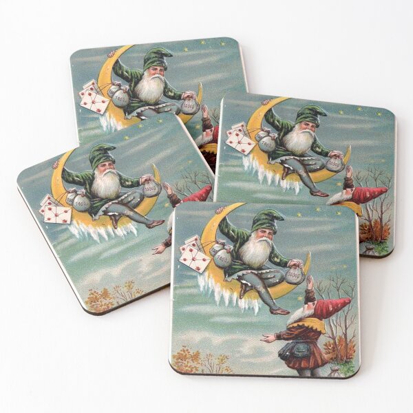 Item preview, Victorian New Year Gnomes Greeting designed and sold by forgottenbeauty.