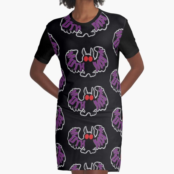 Mothman Cartoon Graphic T-Shirt Dress