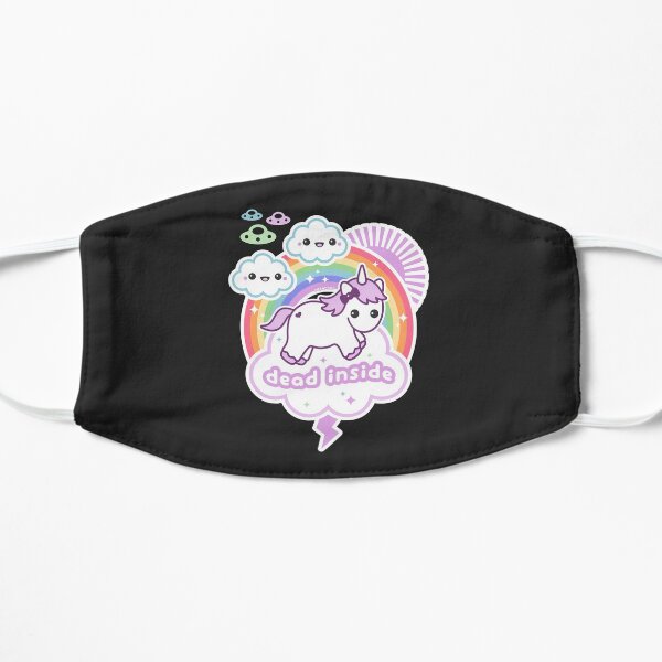 Pastel Goth Dead Inside Unicorn Flat Mask