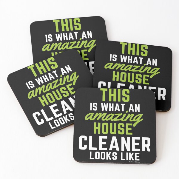 This Amazing House, Funny Cleaning Maid, Clean House Humor Coasters (Set of 4)