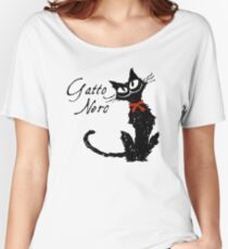 Red ribbon and Black cat Women's Relaxed Fit T-Shirt