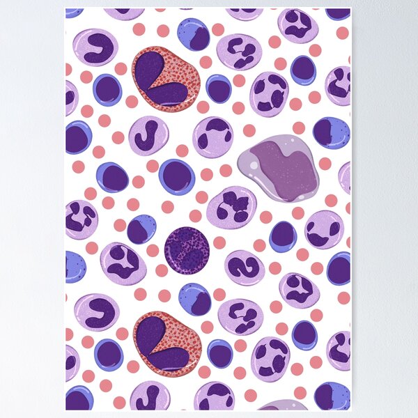 Item preview, Large White Blood Cell Pattern designed and sold by Lindsey Seymour.