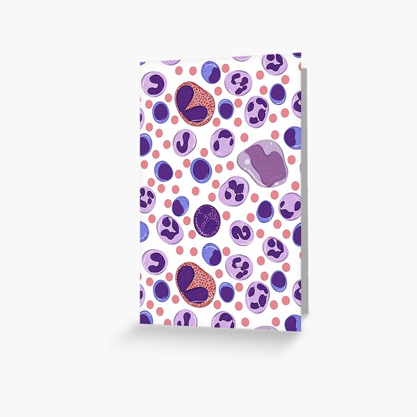 Large White Blood Cell Pattern Greeting Card