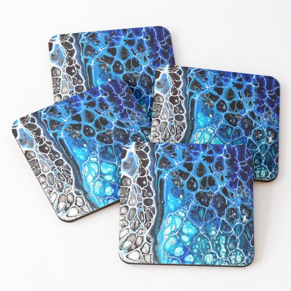 Item preview, Blue cells acrylic pour painting designed and sold by KammyArt.