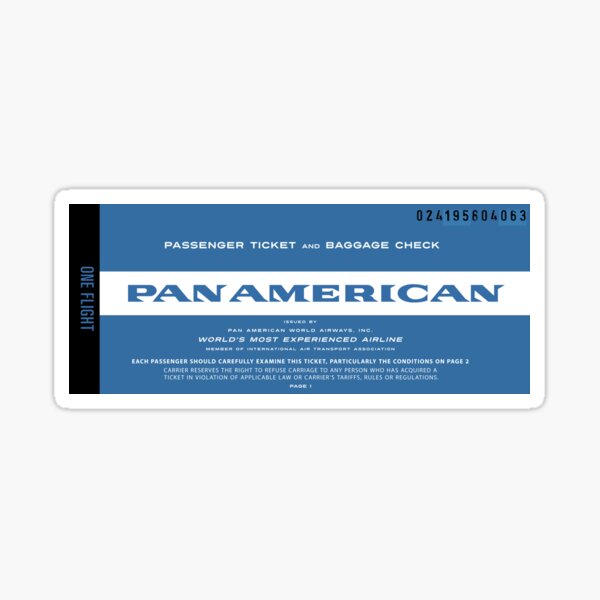 Vista previa del artículo con la obra «Folleto de boletos Pan Am vintage de la década de 1960», diseñado y vendido por travelwitheric.