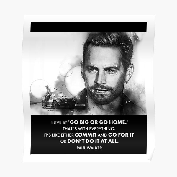 Poster Paul Walker Redbubble