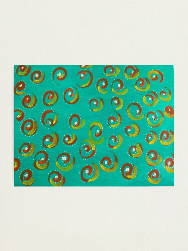 Alternate view of Abstract Painting-“Keep It Simple”-Swirls & Dots Photographic Print