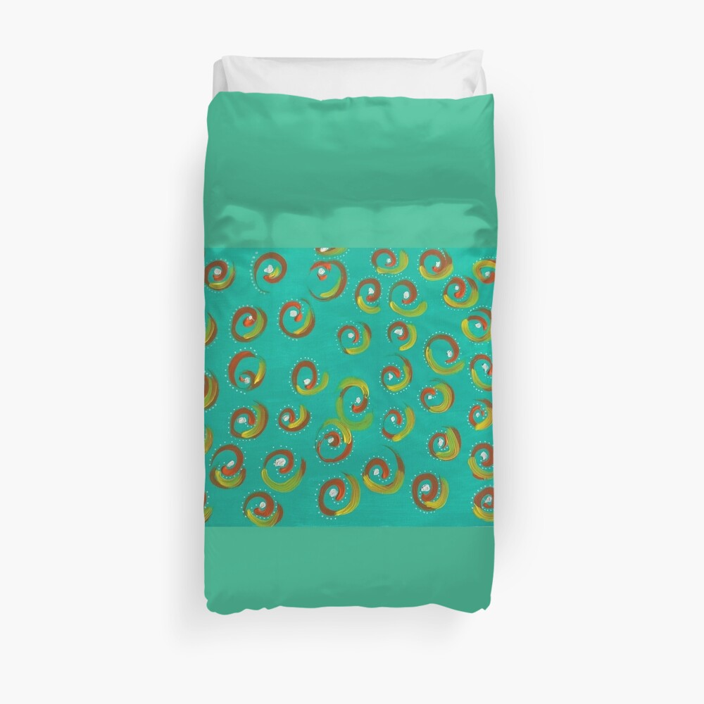 Abstract Painting-“Keep It Simple”-Swirls & Dots Duvet Cover