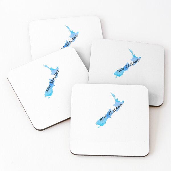 Item preview, New Zealand Blue Map Travel Watercolor designed and sold by sharedipmemes.