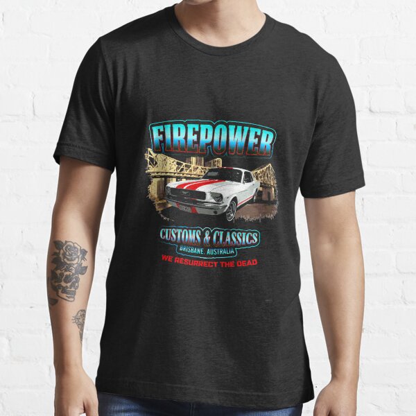 FIREPOWER CUSTOMS AND CLASSICS MUSTANG BRISBANE SOUVENIR Essential T-Shirt