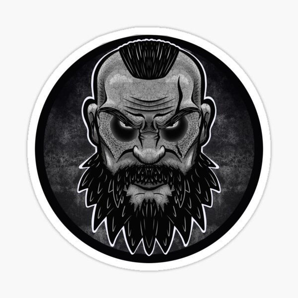 Vista previa del artículo con la obra «On The Chin ™ NORSE KING - Negro / Blanco», diseñado y vendido por OnTheChin.