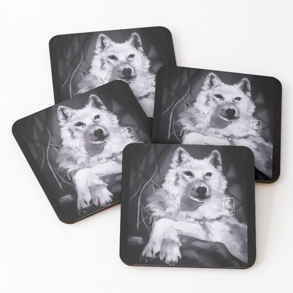 Item preview, wolf greyscale designed and sold by trashcangoddess.